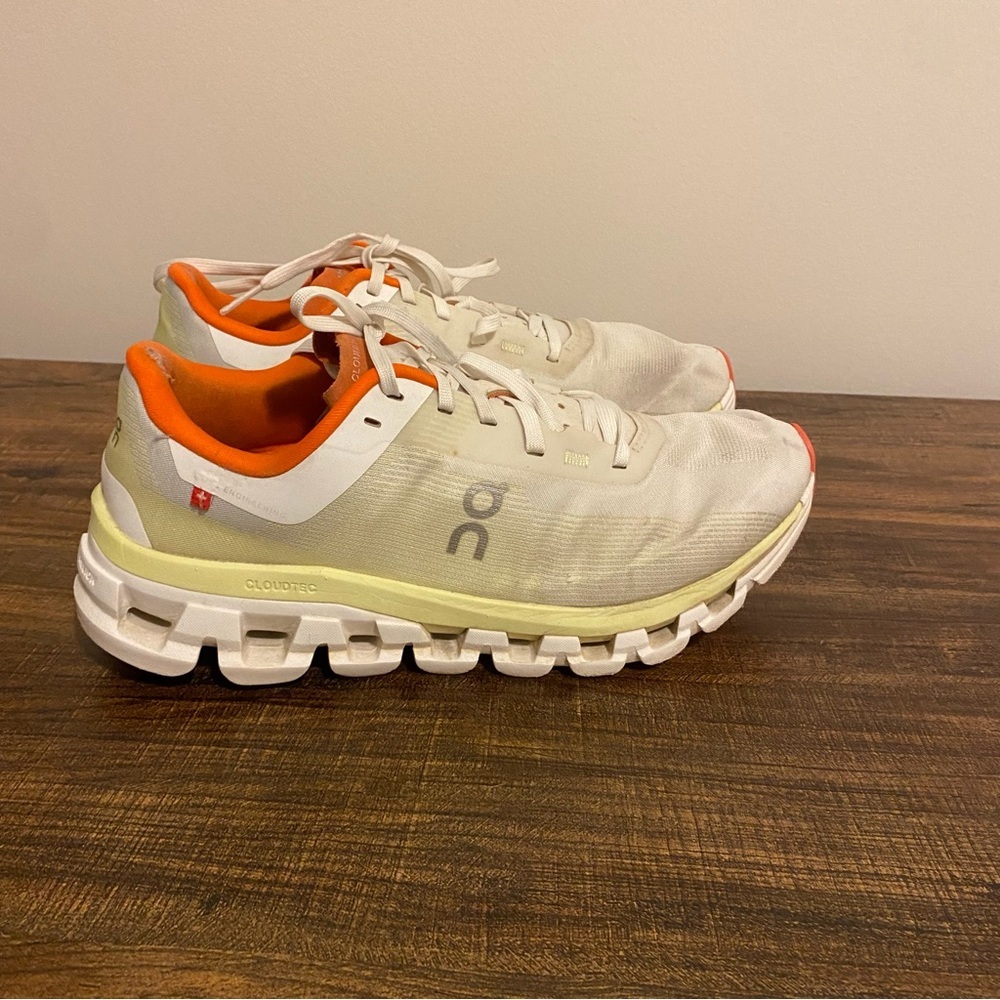 On Running Women's Cloudtec Sneakers in White and Orange